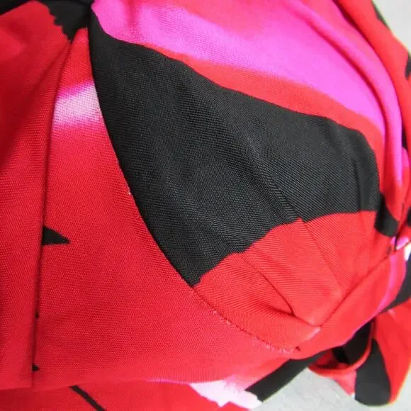 Maggy London Dress Womens Size 4 Black Red Floral Halter Sexy Flirty Tropical - Picture 4 of 10